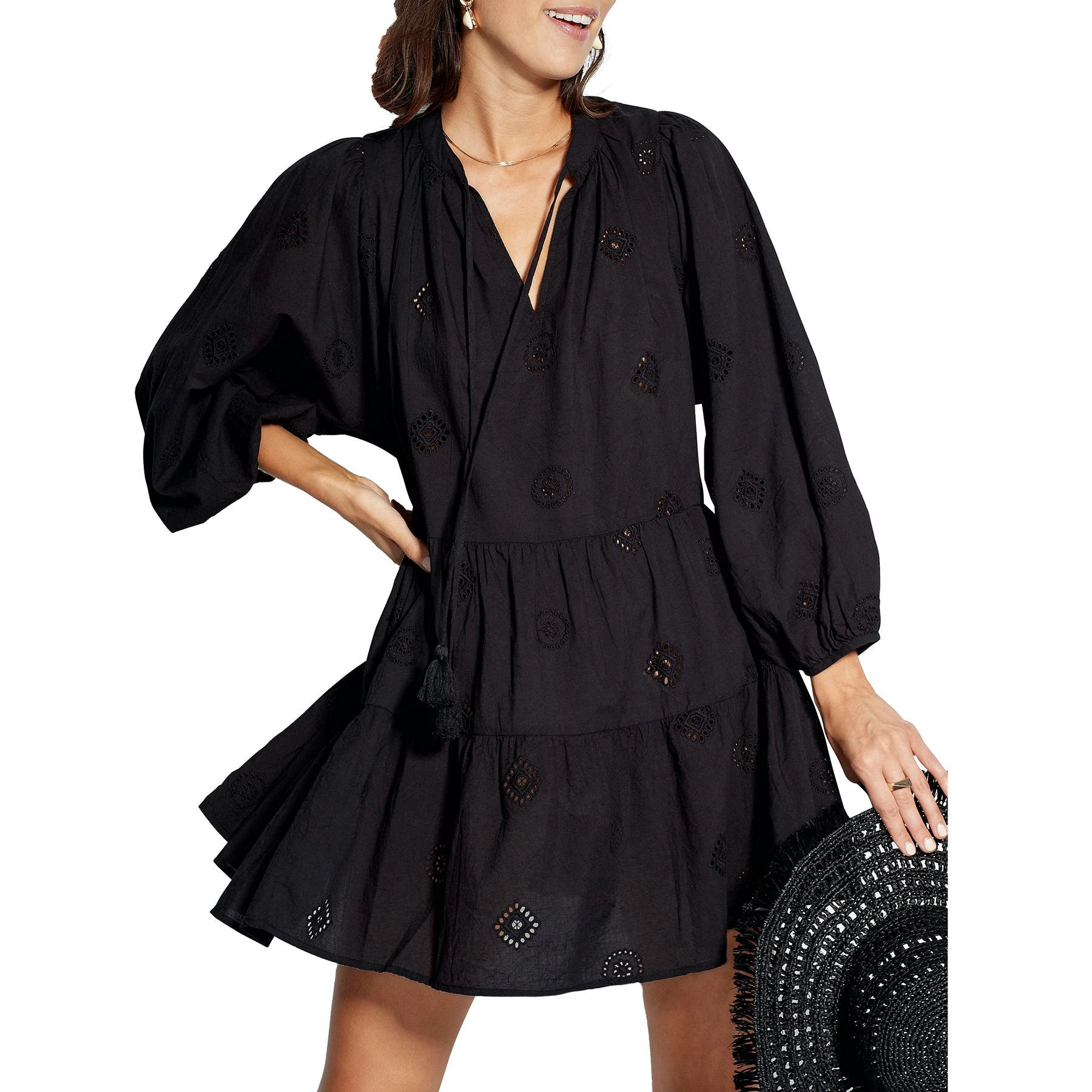 Seafolly Beach Embroidery Tiered Kaftan - Image 2