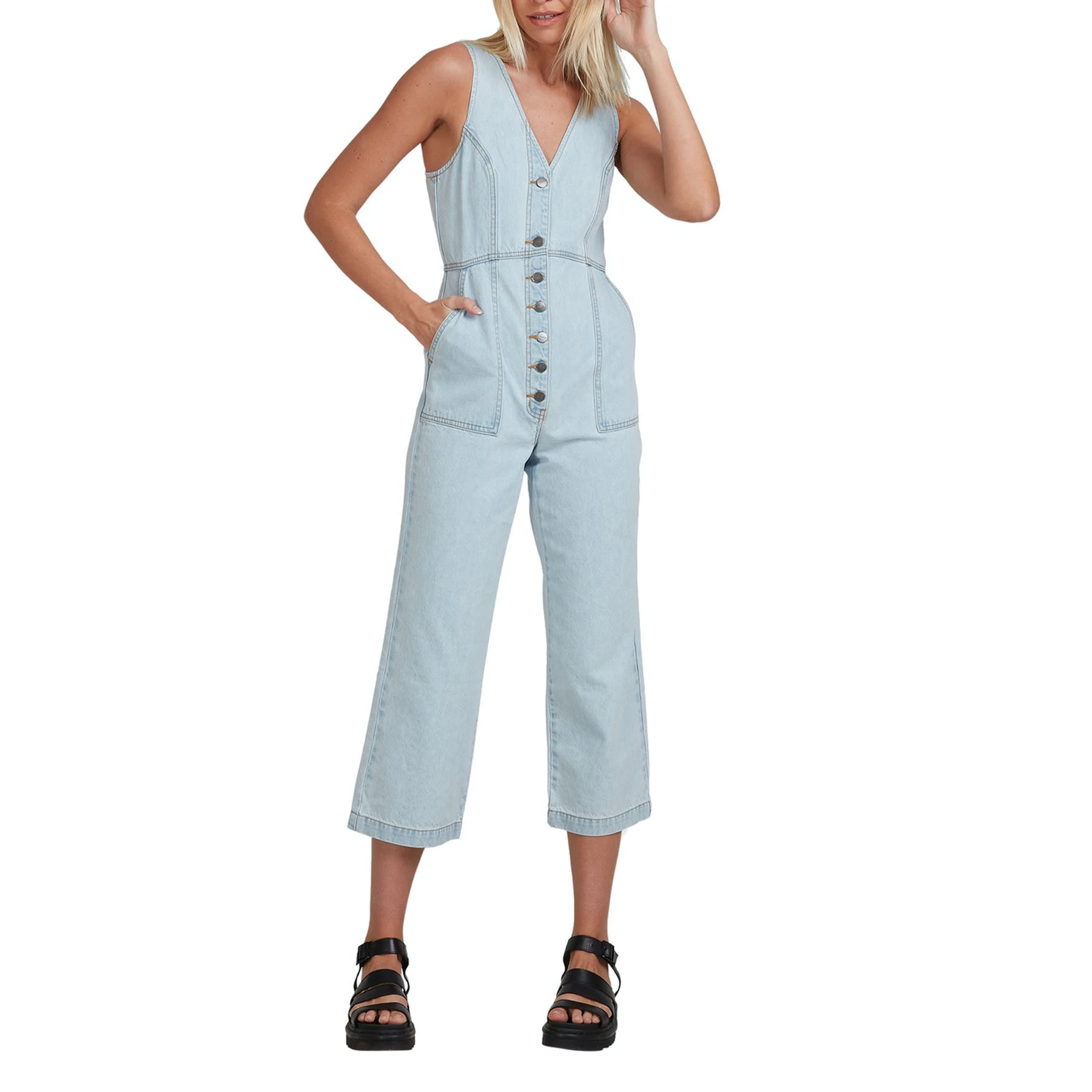 RVCA Badder Denim Jumpsuit