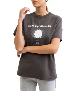 Rhythm Suns Up Boyfriend Womens Short Sleeve T-Shirt