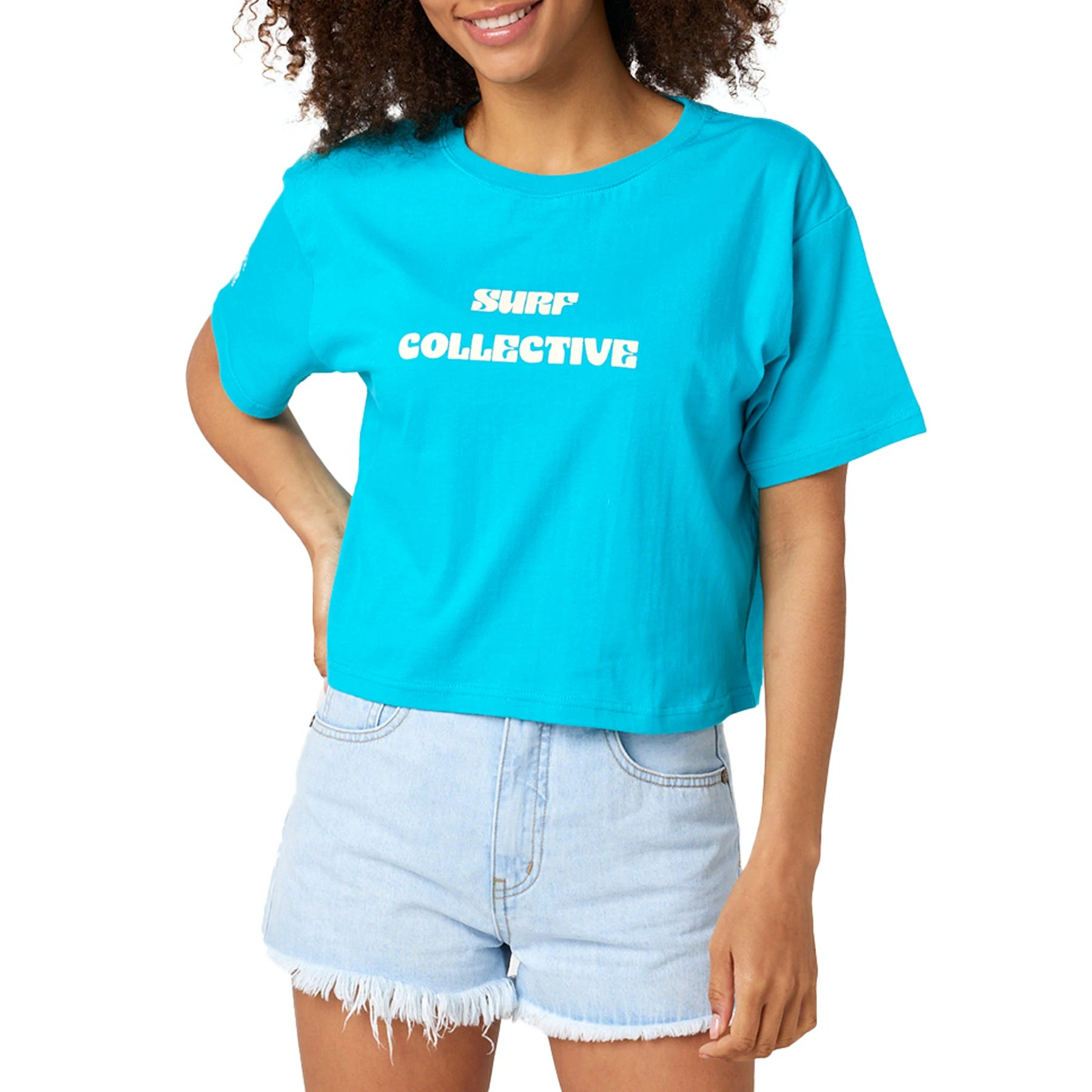 Rip Curl Women + Waves Surf Crop Womens Short Sleeve T-Shirt