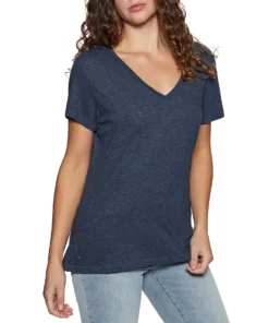 Superdry Studios Slub Vee Neck Womens Short Sleeve T-Shirt