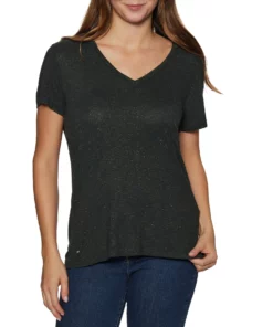 Superdry Studios Slub Vee Neck Womens Short Sleeve T-Shirt