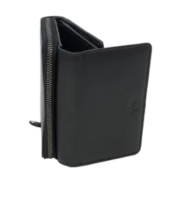 Keskikokoinen Naisten Nahkalompakko Musta RFID Virgo