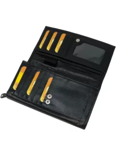 Virgo Iso Naisten Nahkalompakko Musta RFID