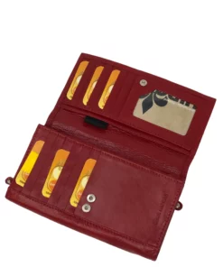 Virgo Iso Naisten Nahkalompakko Punainen RFID